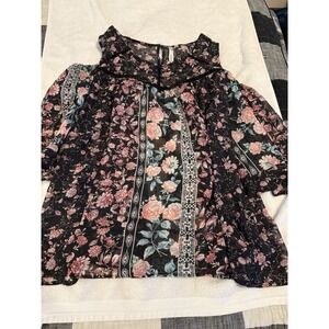 Women's Floral Off-Shoulder Blouse with Lace Trim